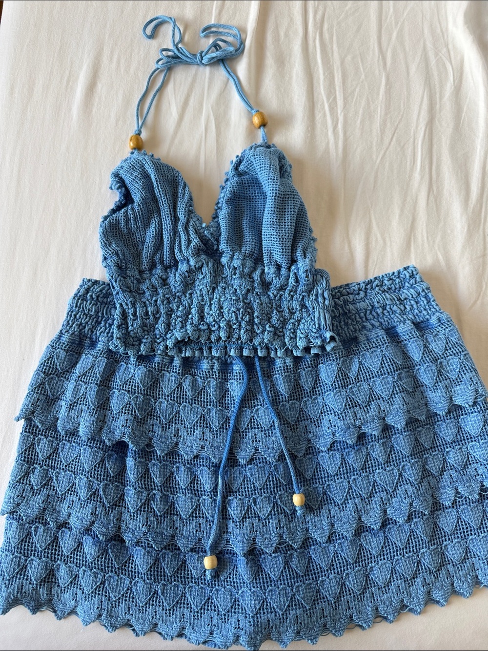 Blue Crochet Halter two piece